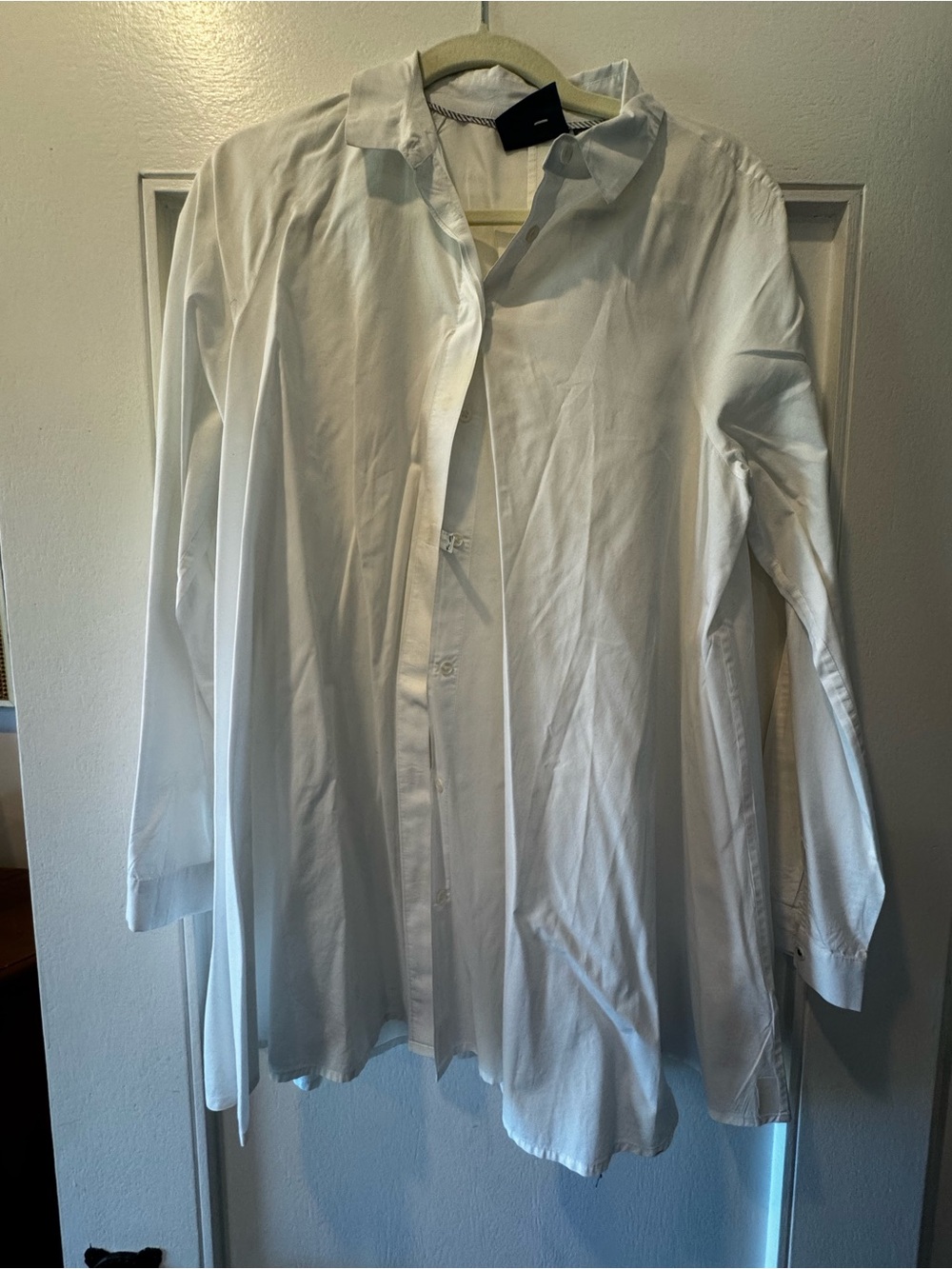 Maeve Anthropologie Oversized White Button-Down Shirt